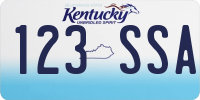 KY license plate 123SSA