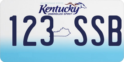 KY license plate 123SSB