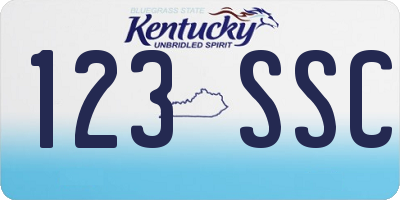 KY license plate 123SSC