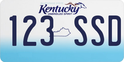 KY license plate 123SSD