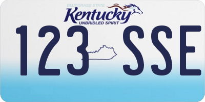 KY license plate 123SSE
