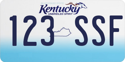 KY license plate 123SSF