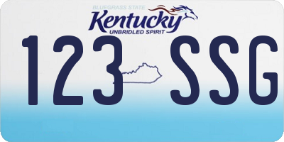 KY license plate 123SSG