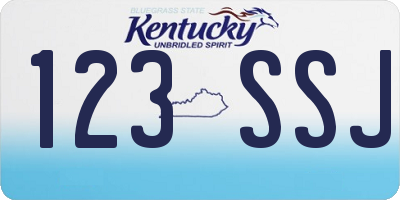 KY license plate 123SSJ