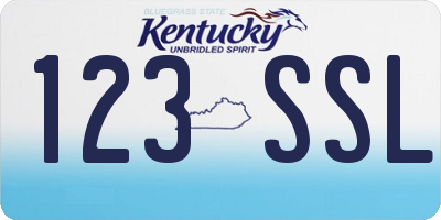KY license plate 123SSL