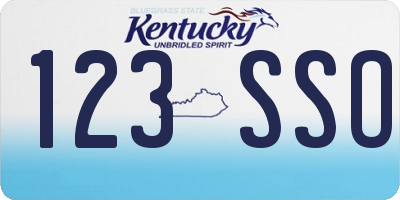 KY license plate 123SSO