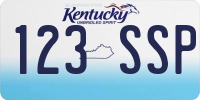 KY license plate 123SSP