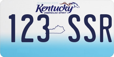 KY license plate 123SSR