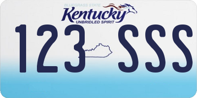 KY license plate 123SSS