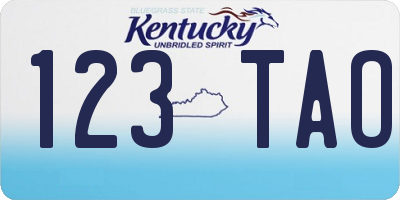 KY license plate 123TAO
