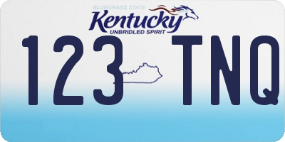 KY license plate 123TNQ