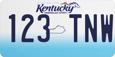 KY license plate 123TNW