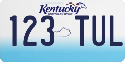 KY license plate 123TUL