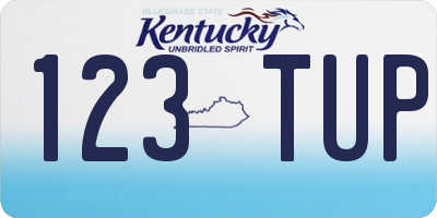 KY license plate 123TUP