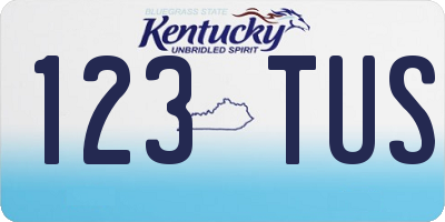 KY license plate 123TUS