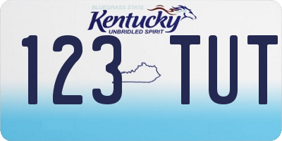 KY license plate 123TUT