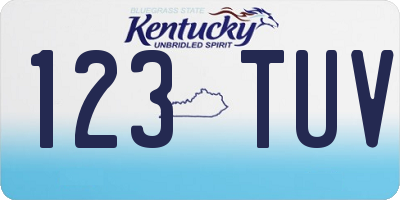 KY license plate 123TUV
