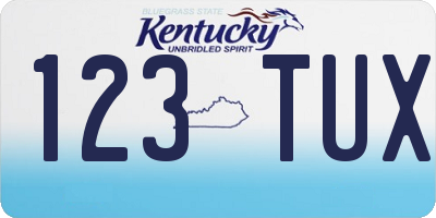 KY license plate 123TUX