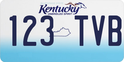 KY license plate 123TVB