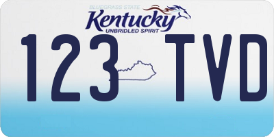 KY license plate 123TVD