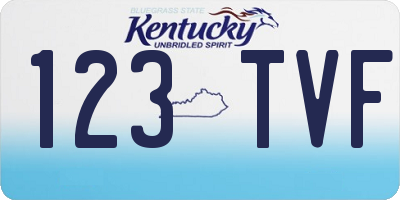 KY license plate 123TVF