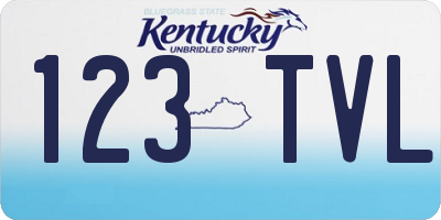 KY license plate 123TVL