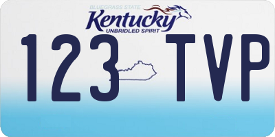 KY license plate 123TVP