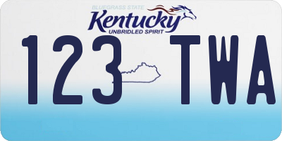 KY license plate 123TWA