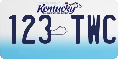 KY license plate 123TWC
