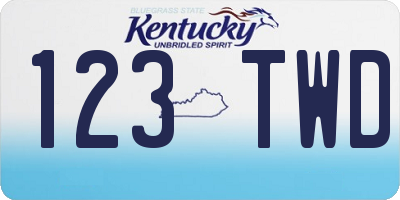 KY license plate 123TWD