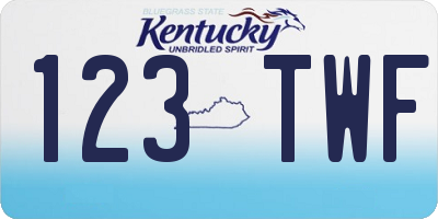 KY license plate 123TWF
