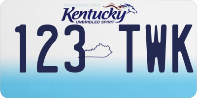 KY license plate 123TWK