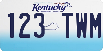 KY license plate 123TWM