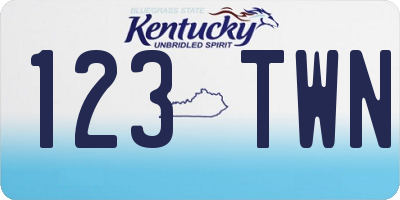 KY license plate 123TWN