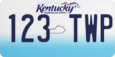 KY license plate 123TWP