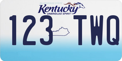 KY license plate 123TWQ