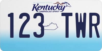 KY license plate 123TWR