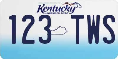 KY license plate 123TWS