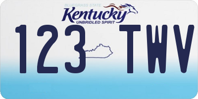 KY license plate 123TWV