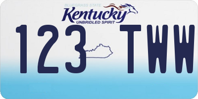 KY license plate 123TWW
