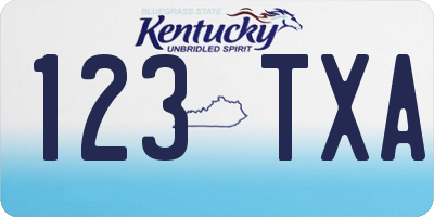 KY license plate 123TXA