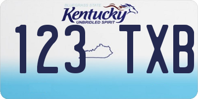 KY license plate 123TXB