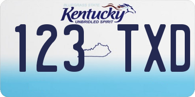 KY license plate 123TXD