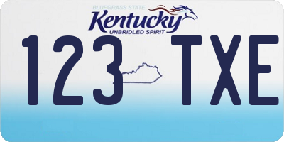 KY license plate 123TXE