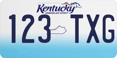 KY license plate 123TXG