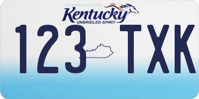 KY license plate 123TXK