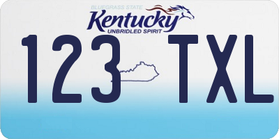 KY license plate 123TXL