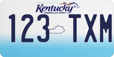 KY license plate 123TXM