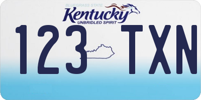KY license plate 123TXN