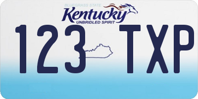 KY license plate 123TXP